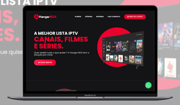 Cod.091 - Template Site IPTV HangarBOX 100% Editável Portal Dos Scripts | Os Melhores Scripts Estão Aqui!